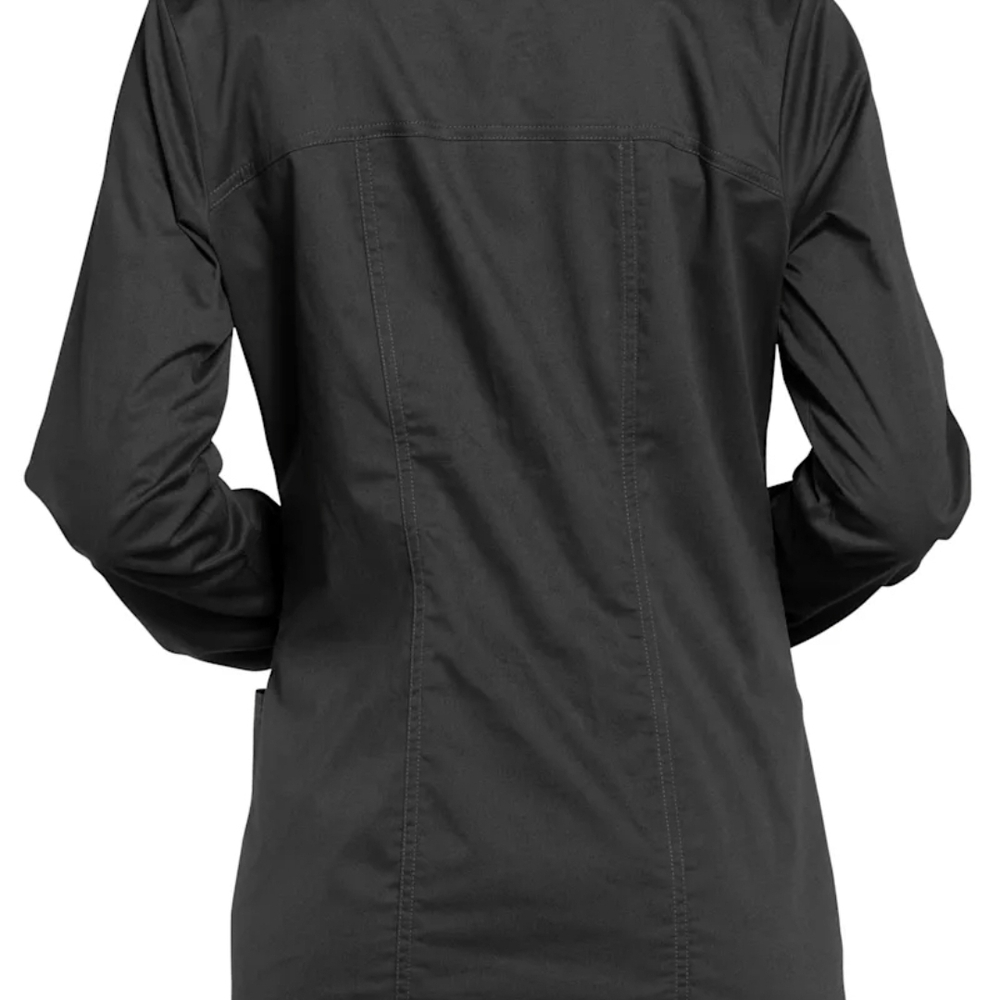 Cherokee Workwear Core Stretch Women's Black Zip-Up Jacket - Picture 2 of 3